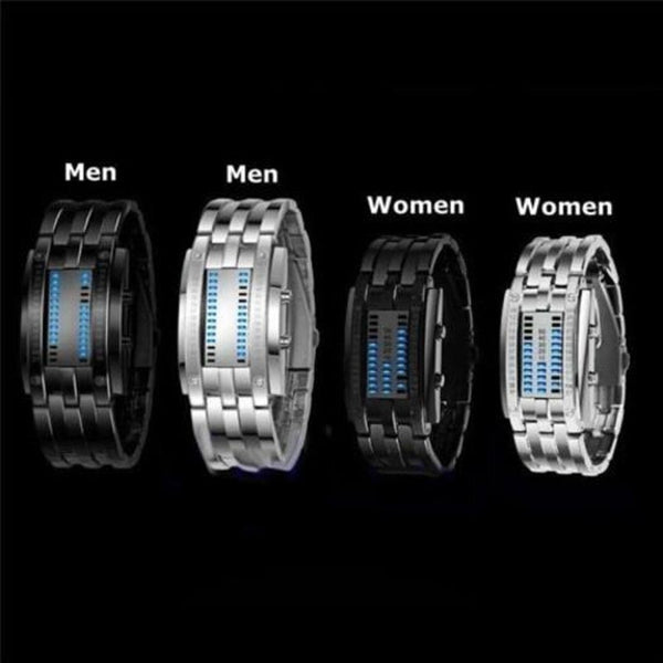 Veile Studios Creative Watches Led Fashion Wristwatches Lovers Couple Digital Waterproof Clock For Men Women Black Wristwatch Bands