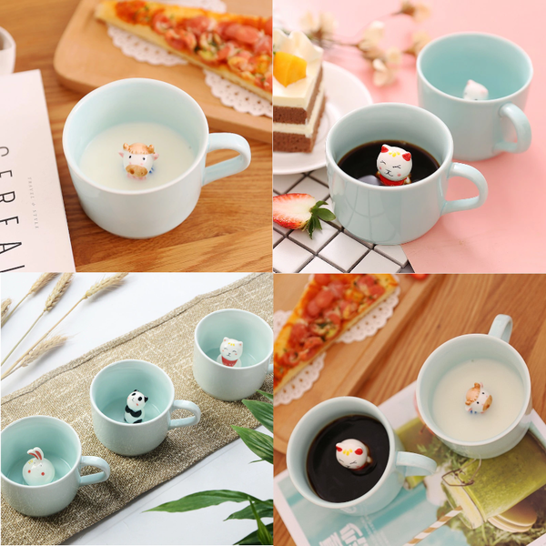 Creative 3D Cartoon Animal Ceramic Novelty Mug Mugs