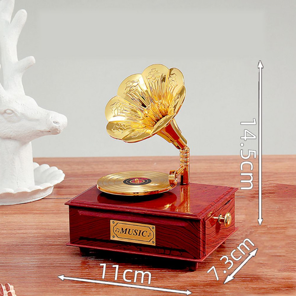 Creative Ancient Phonograph Music Box Brown Boxes Jars & Tins