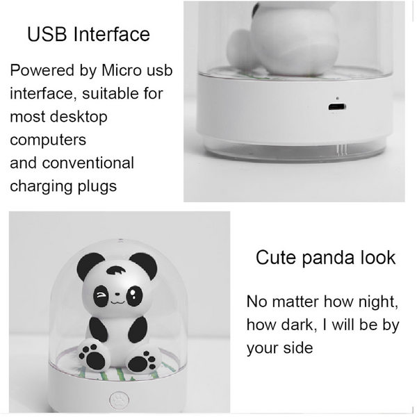Creative Cute Panda Aromatherapy Usb Charging Led Desktop Colourful Night Light Night Lights
