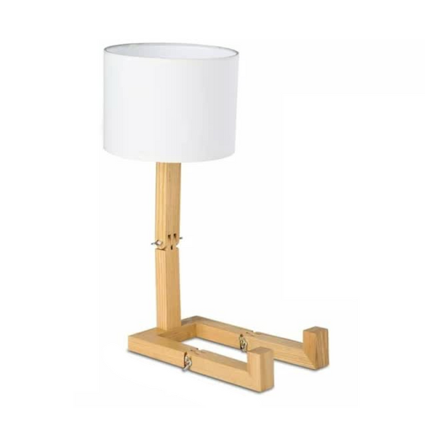 Creative Robot Table Lamp Height Adjustable Can Hold Books Wooden Bedside Fabric Shade E27 Screw Base Decorative Lighting. Lamps