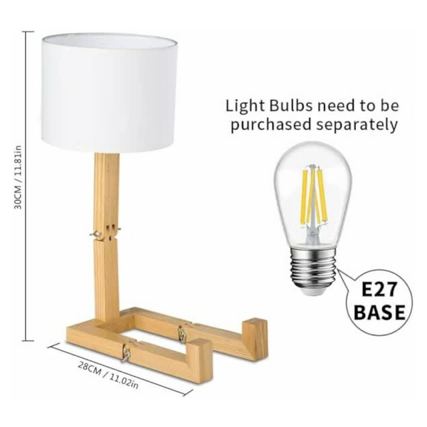 Creative Robot Table Lamp Height Adjustable Can Hold Books Wooden Bedside Fabric Shade E27 Screw Base Decorative Lighting. Lamps