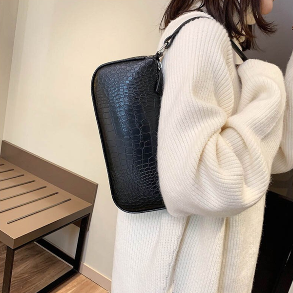 Small Shoulder Bags For Women Crocodile Pu Leather Baguette Womens Handbags Women's Bags & Handbags