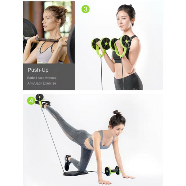 Cross Border Multi Functional Abdominal Trainer Wheel Twist Plate Roller Premium Rotating With Pull Rope Abdominal Machines