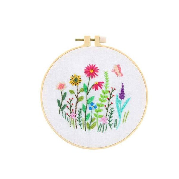 Art Crafting Materials Diy Cross Stitch Embroidery Starter Kit With Bamboo Hoop Pattern Needlework Cross Stitch Kits