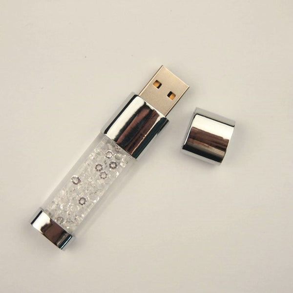 Crystal Diamond Usb 2.0 Metal Flash Drive 32Gb Led Light Memory Stick Pendrive Usb Flash Drives
