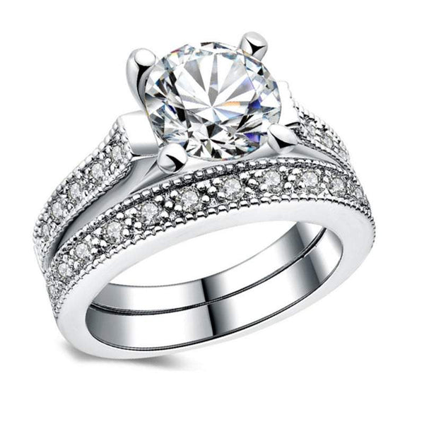 Veile Studios Gold Plated Silver Plated Couple Ring Wedding Engagement Jewelry Rings