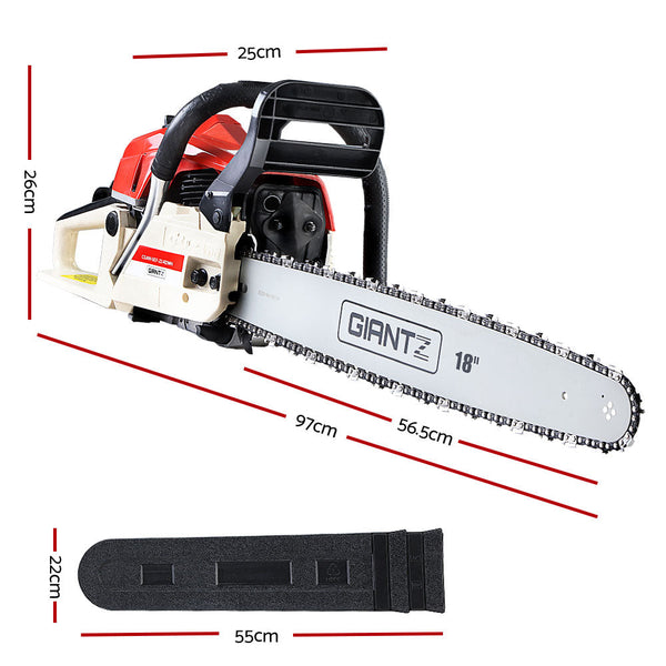 Giantz Petrol Chainsaw Commercial E Start 18'' Chainsaws