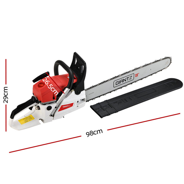 Giantz 62Cc Petrol Commercial Chainsaw 22" Bar E Start Tree Saw 5.2Hp Chainsaws