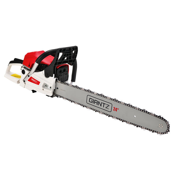 Giantz 62Cc Chainsaw Petrol Commercial 24" Bar E Start Tree Saw 5.2Hp Chainsaws
