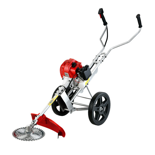 Giantz 62Cc Petrol Brush Cutter Whipper Saw Trimmer Stroke 3 In 1 Wheel String Trimmers