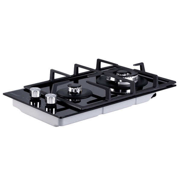 Devanti Gas Cooktop 30Cm Stove Cooker 2 Burner Top Konbs Ng Lpg Black Cooktops