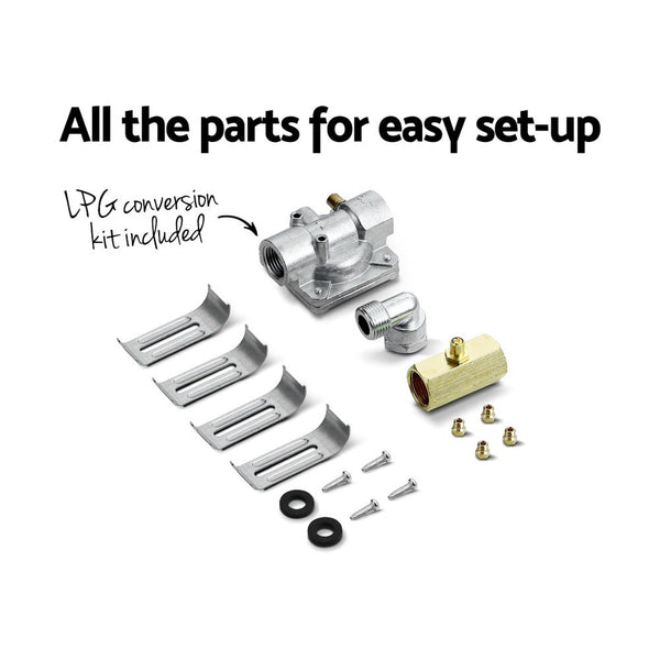 Devanti Gas Cooktop 60Cm 4 Burner Glass Top Cooker Stove Hob Ng Lpg Black Cooktops