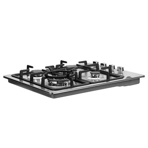 Devanti Gas Cooktop 60Cm Kitchen Stove 4 Burner Top Ng Lpg Stainless Steel Silver Cooktops