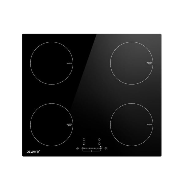 Devanti Electric Induction Cooktop 60Cm Ceramic 4 Zones Stove Top Hot Plate Cooktops