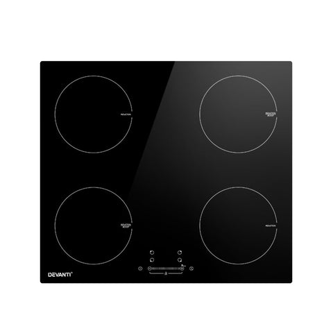 Devanti Electric Induction Cooktop 60Cm Ceramic 4 Zones Stove Top Hot Plate Cooktops