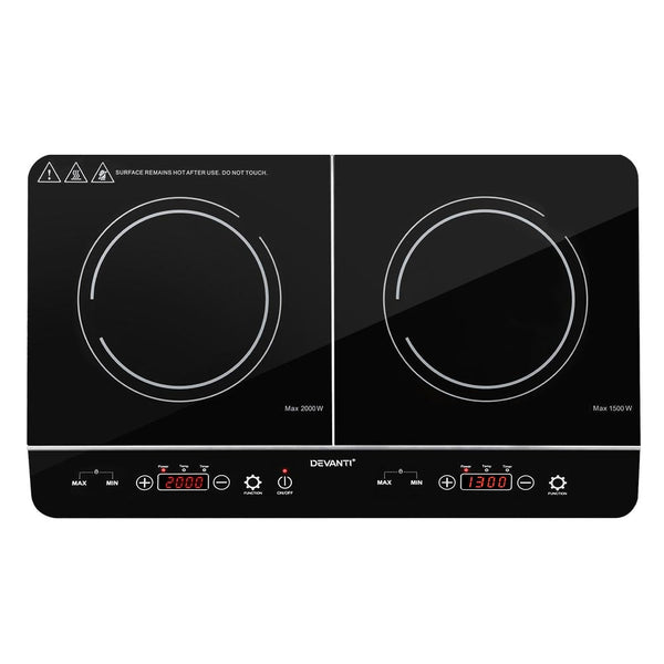 Devanti Electric Induction Cooktop 60Cm Portable Kitchen Ceramic Glass Cooker Cooktops
