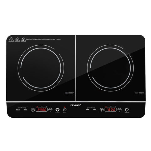 Devanti Electric Induction Cooktop 60Cm Portable Kitchen Ceramic Glass Cooker Cooktops