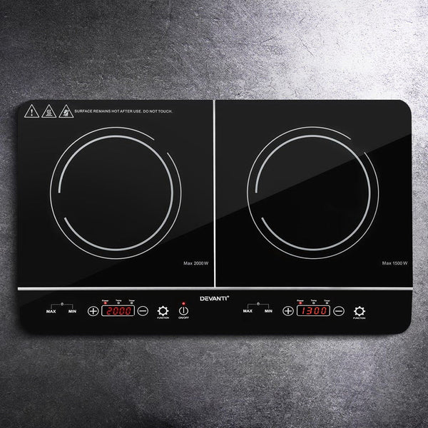 Devanti Electric Induction Cooktop 60Cm Portable Kitchen Ceramic Glass Cooker Cooktops