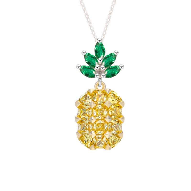 Veile Studios Necklaces Cubic Zirconia Gold Pineapple Pendant Necklaces & Pendants