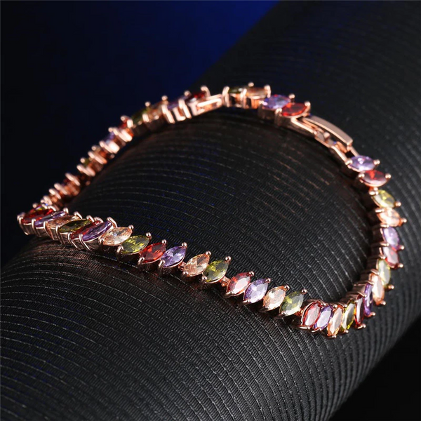 Lovely Plated Bracelet With Sparkling Cubic Zirconia Stones For Women