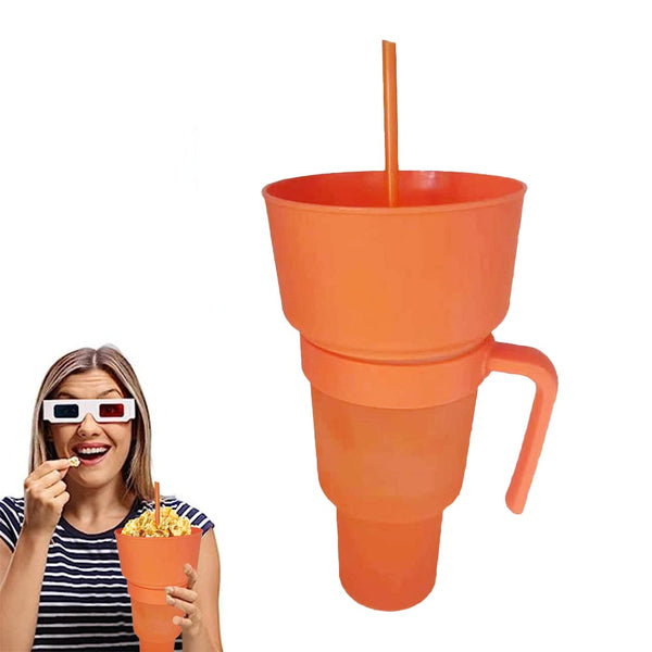 Cups With Lids And Straws Reusable Stadium Tumbler Popcorn Snack Bowl Cups & Saucers