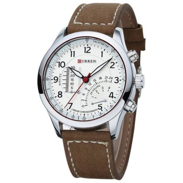 Veile Studios 8152 Men's Personality Fashion Scrub Belt Outdoor Sports Watch White Watches