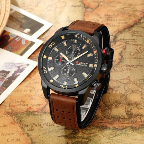 Veile Studios 8250 Casual Men Quartz Watch Deep Brown Watches
