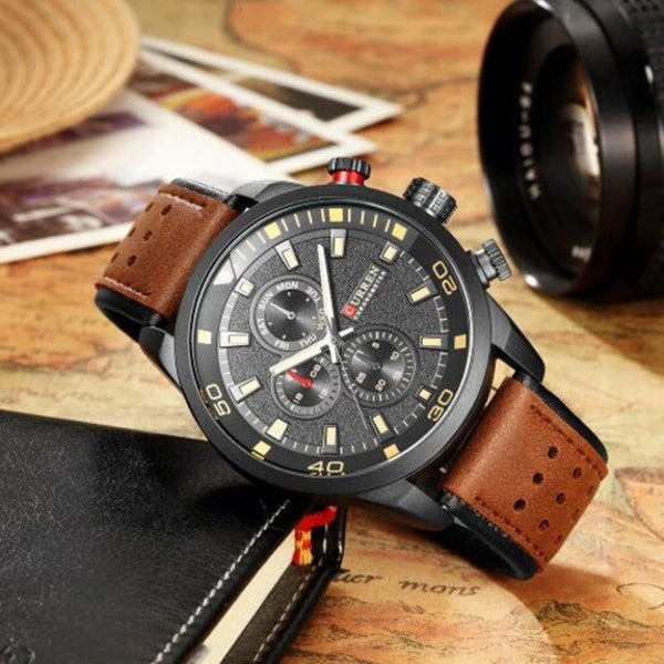Veile Studios 8250 Casual Men Quartz Watch Deep Brown Watches