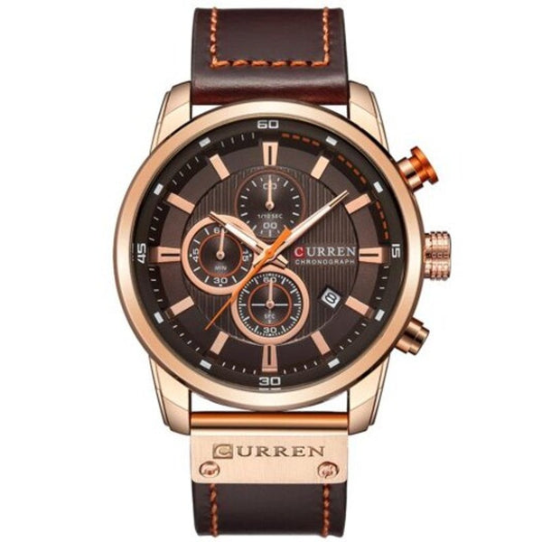 Veile Studios Man Sport Wristwatch Top Brand Luxury Chronograph Men's Watch Brown Watches