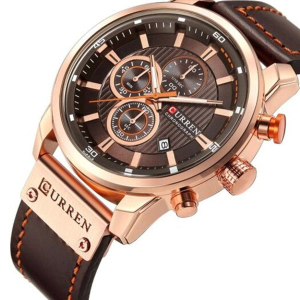 Veile Studios Man Sport Wristwatch Top Brand Luxury Chronograph Men's Watch Brown Watches