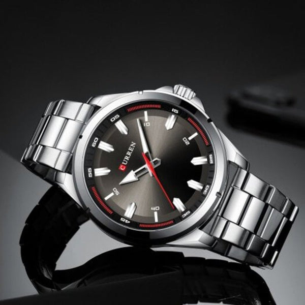 Veile Studios 8320 Men's Quartz Watch Large Dial Fashion Business Waterproof Platinum Watches