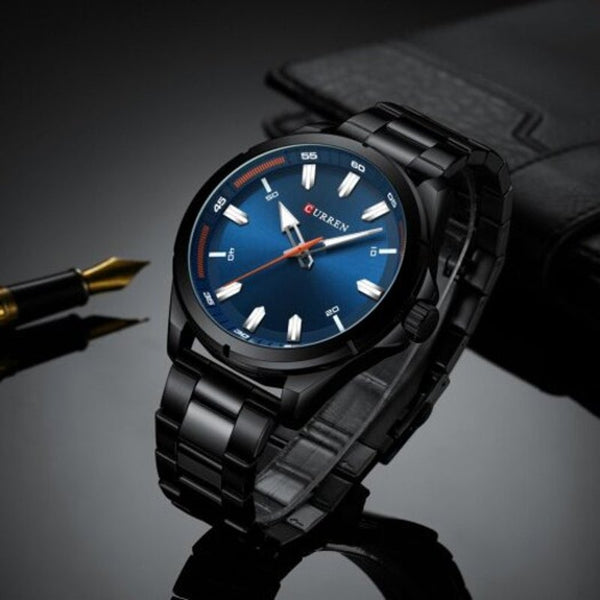 Veile Studios 8320 Men's Quartz Watch Large Dial Fashion Business Waterproof Platinum Watches