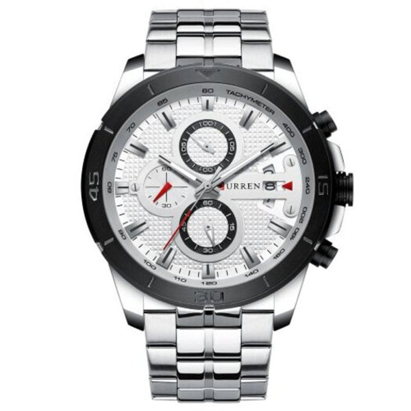 Veile Studios 8337 Men's Watch Six Pin Multifunction Quartz Calendar Steel Band Gold Watches