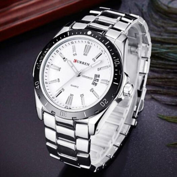Veile Studios Men's Fashion And Casual Simple Quartz Sport Wrist Watch Silver Watches