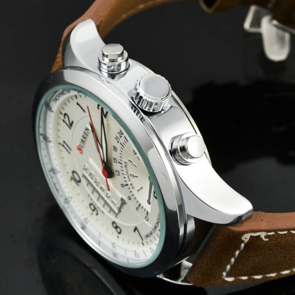 Veile Studios 8152 Men's Personality Fashion Scrub Belt Outdoor Sports Watch White Watches