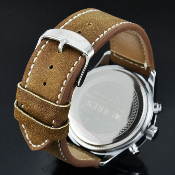 Veile Studios 8152 Men's Personality Fashion Scrub Belt Outdoor Sports Watch White Watches