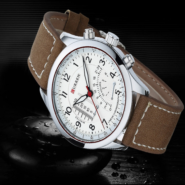 Veile Studios 8152 Men's Personality Fashion Scrub Belt Outdoor Sports Watch White Watches