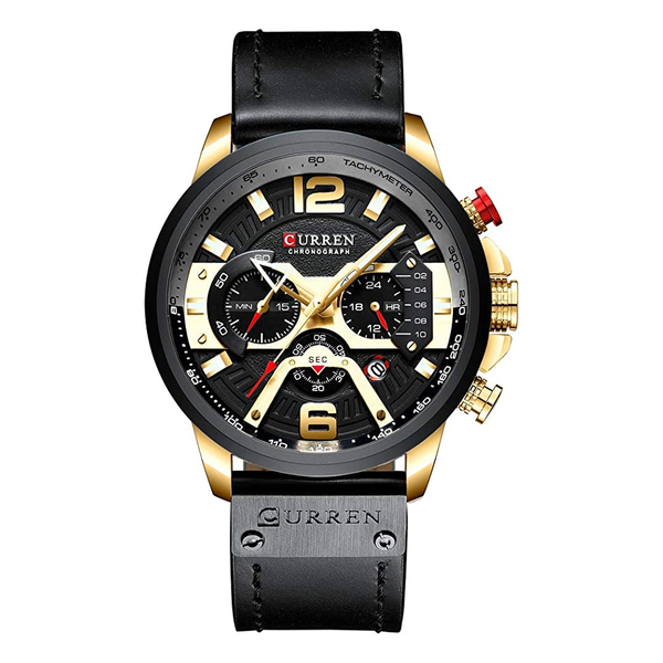 Veile Studios Fashion Leather Luxury Leisure Quartz Chronograph Waterproof Men's Watch Watches