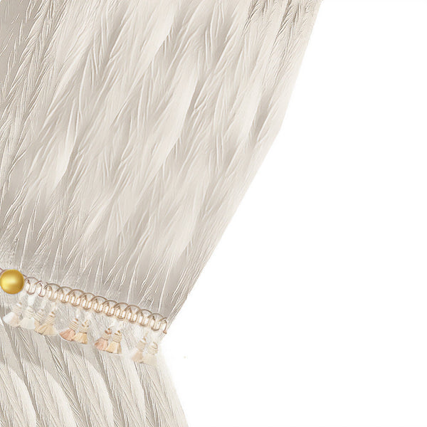 Curtain White 300 Centimetre X 250 Sheer Transparent Line Curtains & Drapes