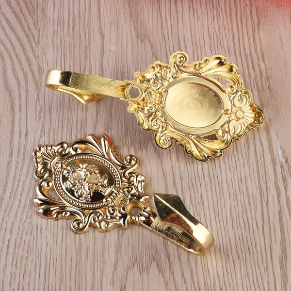 2Pcs/Set Alloy Drapery Curtain Wall Hook Tieback Rose Pattern Accessories Other Curtains & Accessories