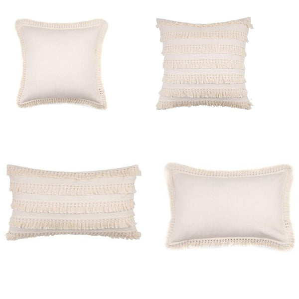 Linen Cotton Neutral Fringe Cushion Covers Decor Cushions & Decorative Pillows