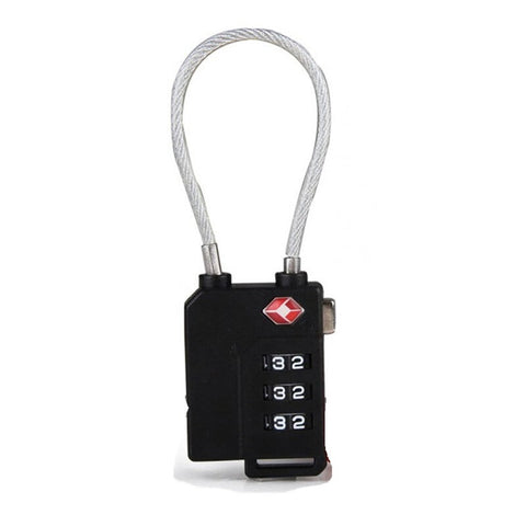 3 Digit Password Steel Wire Security Lock Travel Bag Mini Rope Padlock