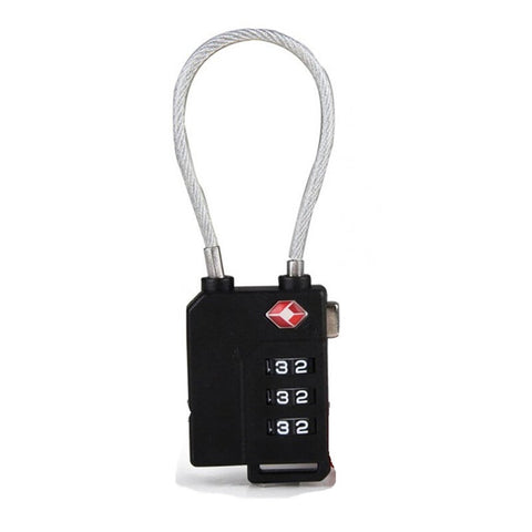 3 Digit Password Steel Wire Security Lock Travel Bag Mini Rope Padlock Padlocks