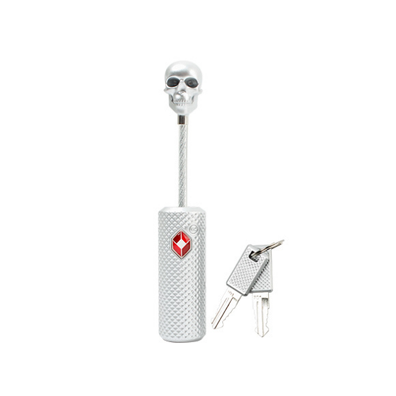 Customs Thicken Wire Rope Luggage Lock Skull Head Code Padlock Silver Padlocks