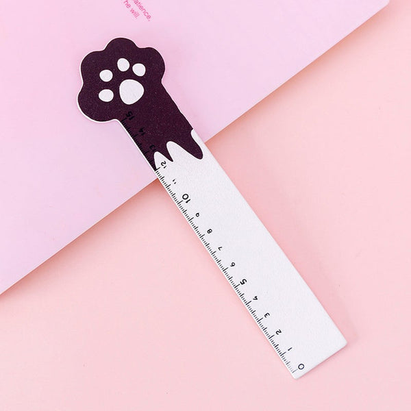 Cute 15Cm Cat Claw Wooden Ruler Kawaii Parallel Straight Drawing For Kids