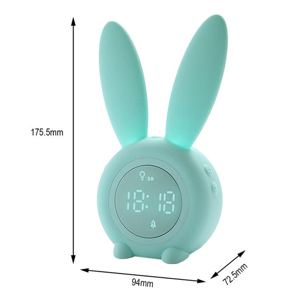 Cute Bunny Ear Led Digital Alarm Clock With Sound Control Night Light Lamp Usb Electronic Clocks Desk Decoration Alarm Clocks & Clock Radios