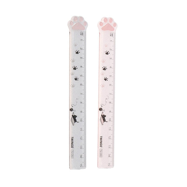 15Cm Cute Cat Paw Plastic Straight Rulers School Office Supplies Drawing Tools