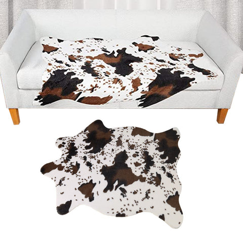 Cute Cow Print Rug Western Decor For Living Room Home Soft Material Rugs