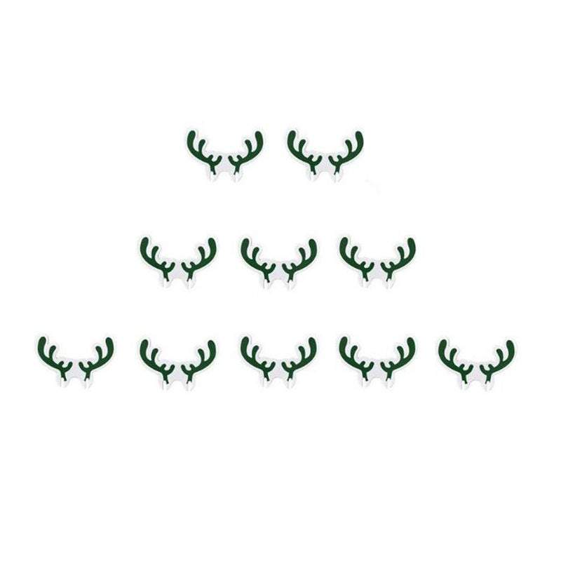Christmas Decorations Cute Green Antler Wine Glass Sign Flag Moose Hat Cards Party Decorations